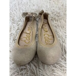 Sam Edelman Kids Felicia Esmerelda Gold Glitter Ballet Flats Shoes Size 12